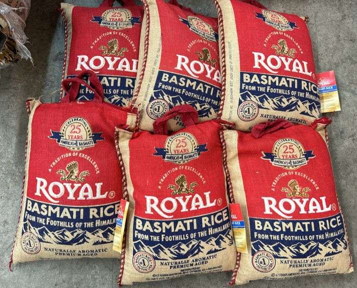 (6) 20LB BAGS OF ROYAL BASMATI RICE - Earl's Auction Company