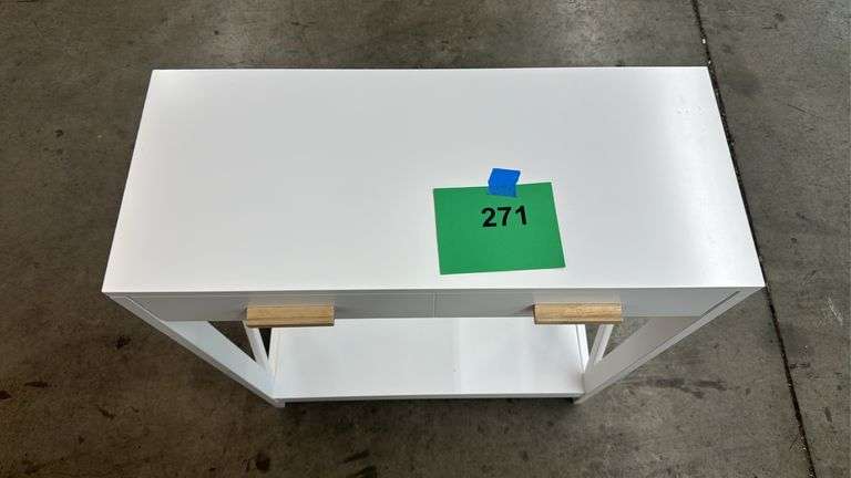 SMALL ENTRY TABLE W/ DRAWER WHITE Earl s Auction Company