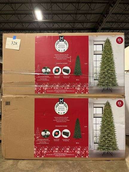 12FT PRE LIT NORWAY FIR TREE IN BOXES - Earl's Auction Company
