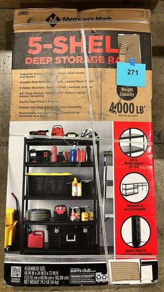 (1) 5 SHELF DEEP STORAGE RACK IN BOX - Earl's Auction Company