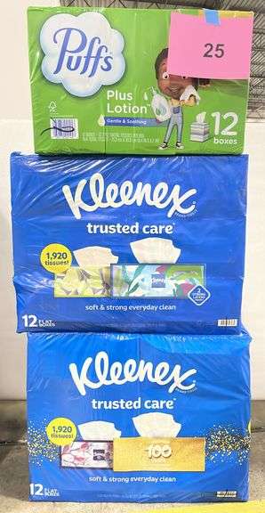 (3) PACKS OF FACIAL TISSUES - PUFFS & KLEENEX