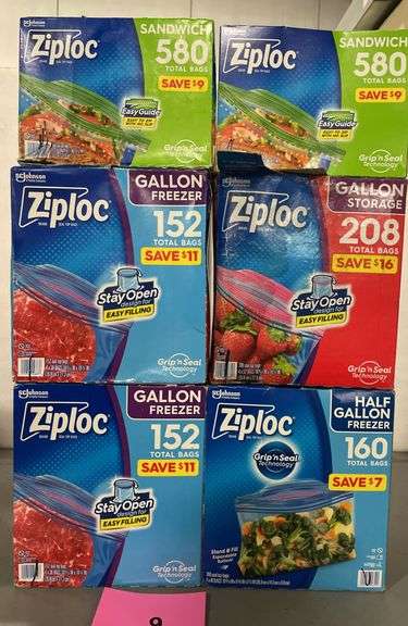 (6) BOXES OF ZIPLOX BAGS