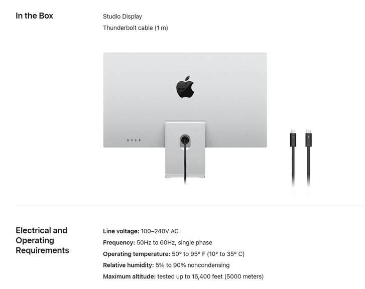 APPLE STUDIO DISPLAY (TILT & HEIGHT ADJUSTABLE) STANDARD GLASS IN BOX - SILVER (MODEL MK0Q3LLA)