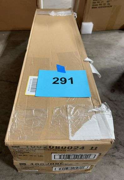 (2) 1" CORDLESS ENHANCED VINYL BLINDS IN BOXES - WHITE