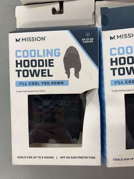 (6) MISSION COOLING HOODIE TOWELS - BLACK