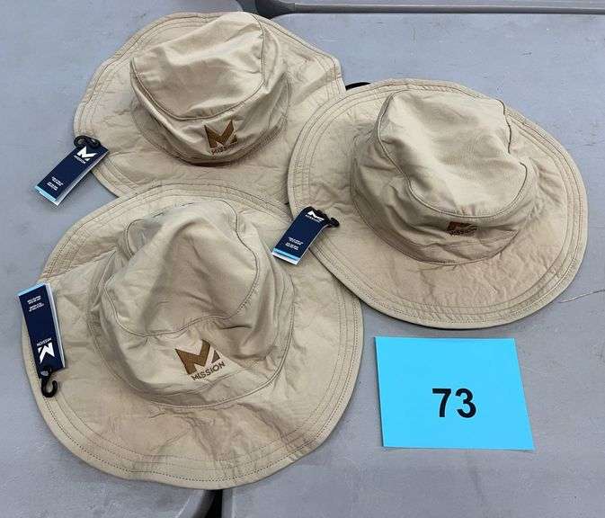 (3) MISSION COOLING HATS - BEIGE