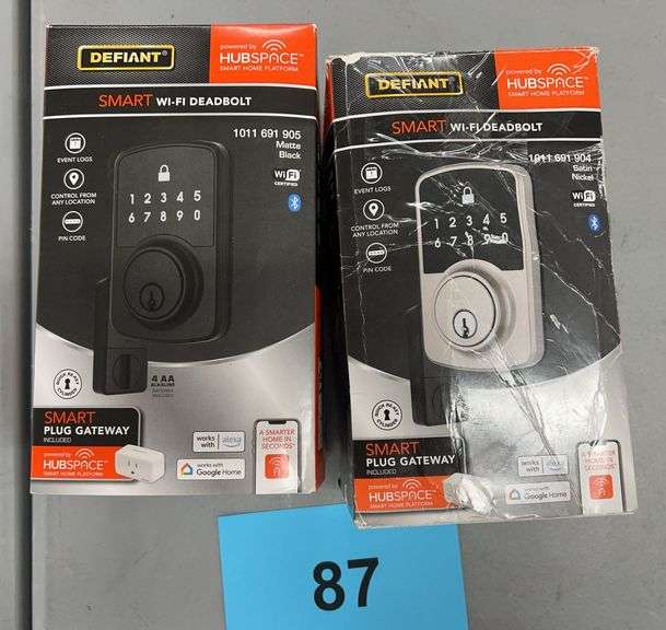 (2) DEFIANT SMART WIFI DEADBOLTS IN BOXES