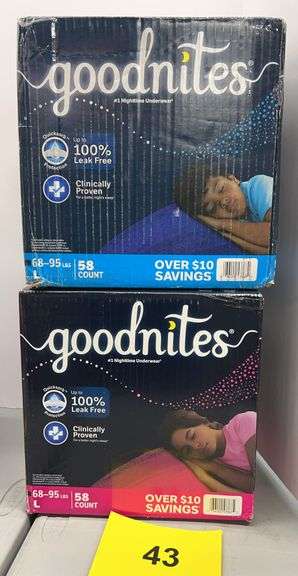 (2) BOXES OF KIDS GOODNITES UNDERWEAR - SIZE L