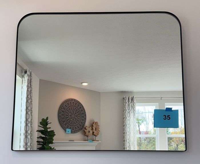 BLACK FRAMED WALL MIRROR