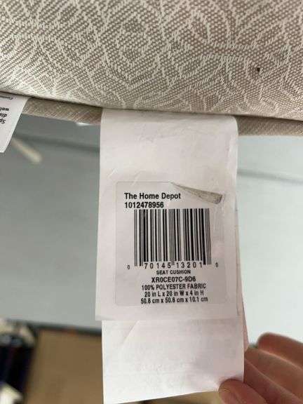 (5) ALL WEATHER PATIO CHAIR CUSHIONS - BLUE & BEIGE