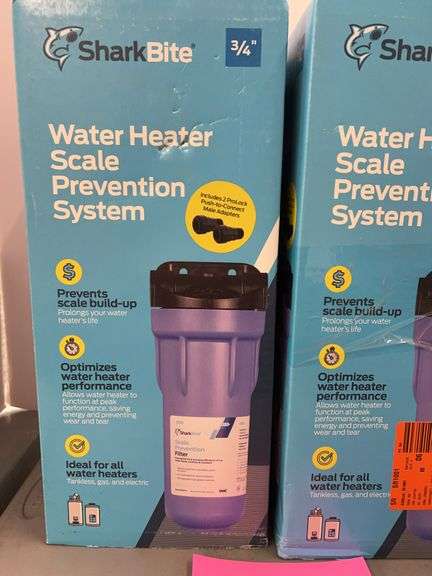 (2) SHARK BITE WATER HEATER SCALE PREVENTION SYSTEMS IN BOXES