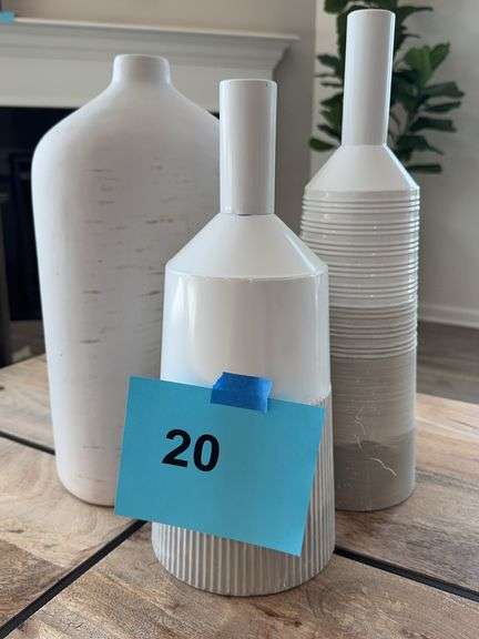 (3) DECOR VASES