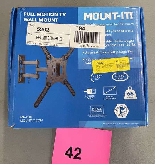 MOUNT IT FULL MOTION TV WALL MOUNT IN BOX