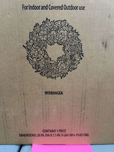 26" HARVEST WREATH IN BOX - HYDRANGEA