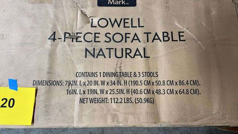 LOWERLL 4PC SOFA TABLE IN BOX - NATURAL