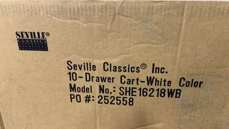 SEVILLE CLASSICS 10 DRAWER CART IN BOX - WHITE