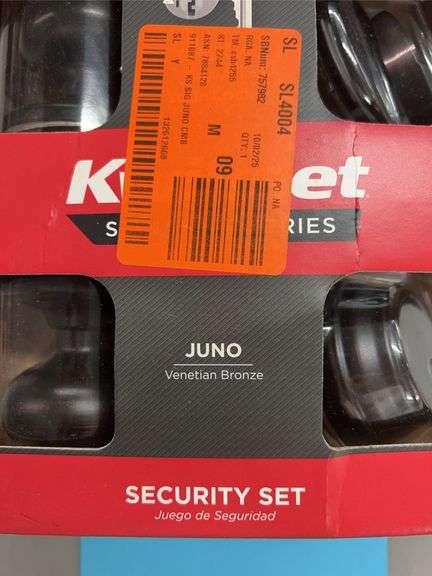 KWIKSET JUNO SECURITY DOOR HARDWARE SET IN BOX - BRONZE