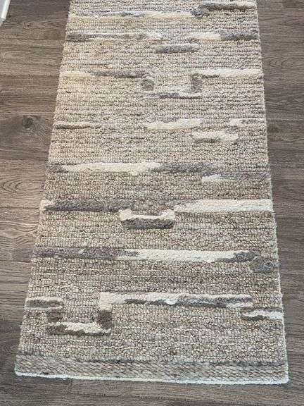 8FT RUNNER RUG - BEIGE/GREY