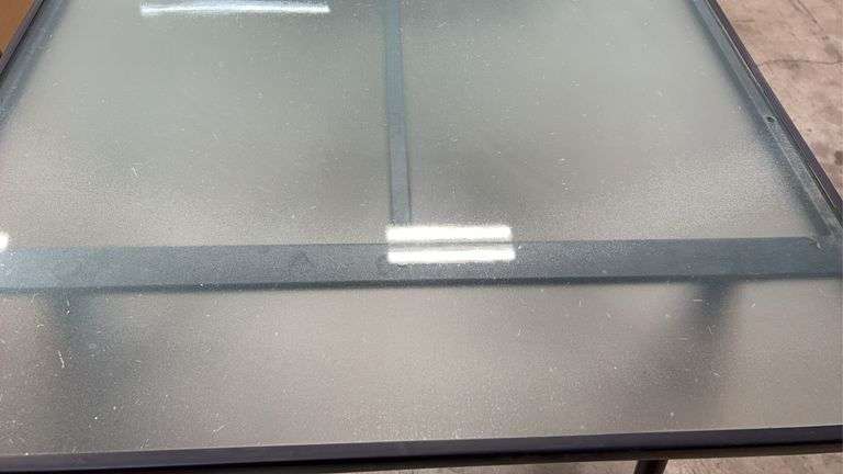 AS IS - ROOM ESSENTIALS PATIO DINING TABLE - BLACK