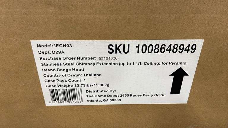 STAINLESS STEEL CHIMNEY EXTENSION IN BOX