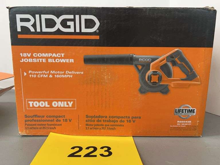 RIDGID 18V COMPACT JOBSITE BLOWER IN BOX (TOOL ONLY)