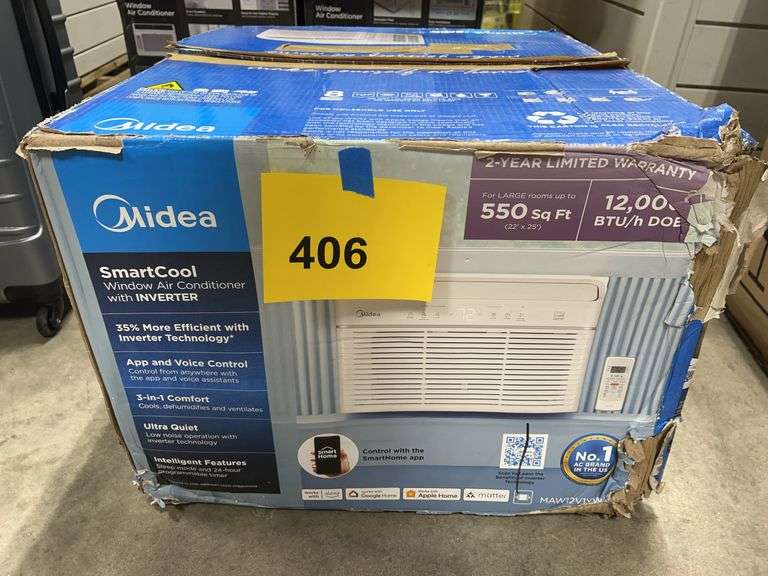 AS IS - MIDEA SMARTCOOL WINDOW AIR CONDITIONER IN BOX