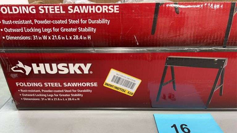 HUSKY FOLDING STEEL SAWHORSE IN BOX