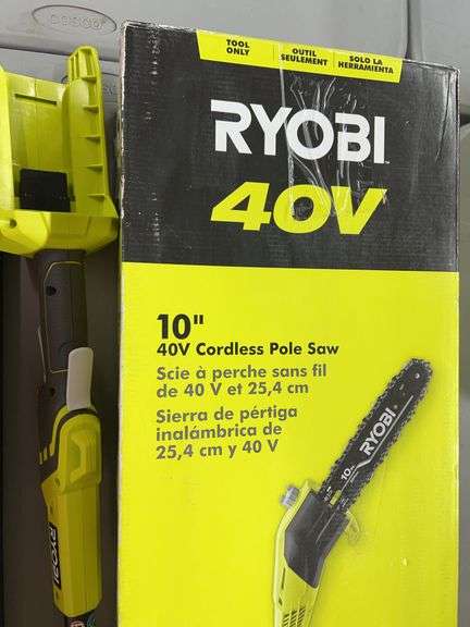 RYOBI 10" 40V CORDLESS POLE SAW W/ BOX (TOOL ONLY)