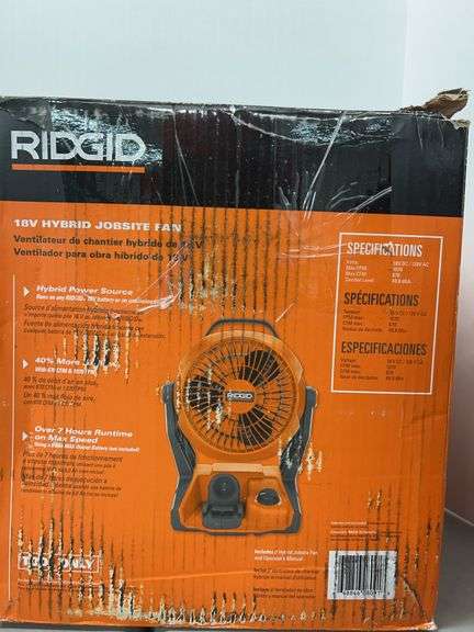 RIDGID 18V HYBRID JOBSITE FAN W/ BOX (TOOL ONLY)