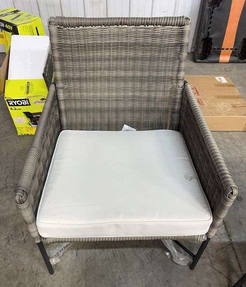 AS IS - 3PC ALL WEATHER PATIO SET - GREY & WHITE