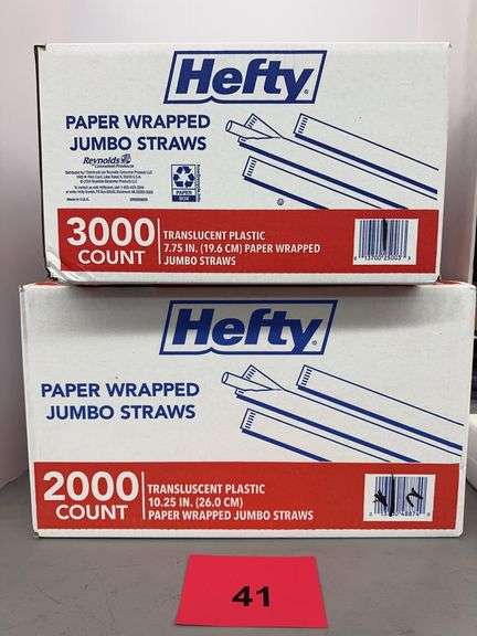 (2) BOXES OF HEFTY WRAPPED JUMBO STRAWS