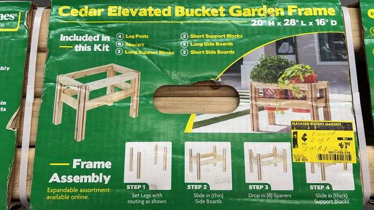 NEW CEDAR ELEVATED BUCKET GARDEN FRAME IN BOX
