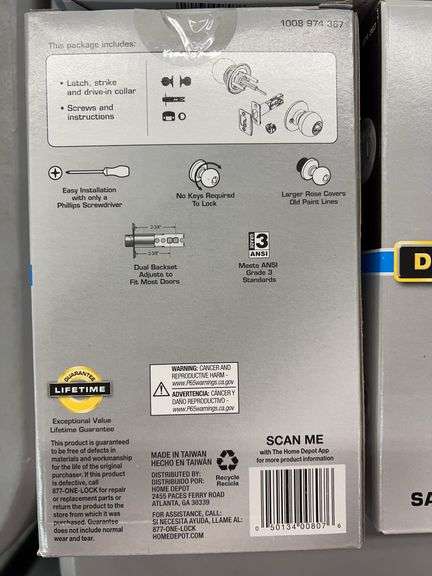 (4) DEFIANT SATURN BED & BATH DOOR HARDWARE SETS IN BOXES