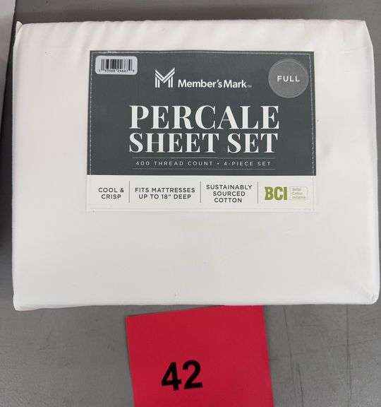 FULL SIZE PERCALE SHEET SET - WHITE