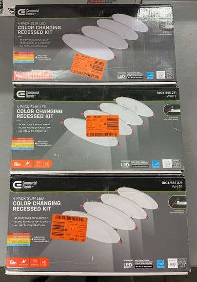 (3) 4PC SLIM LED COLOR CHANGING RECESSED KITS IN BOXES