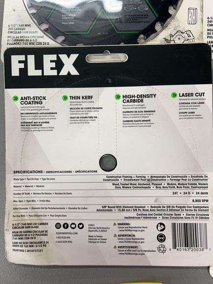 (4) FLEX 6-1/2" CIRCULAR SAW BLADES
