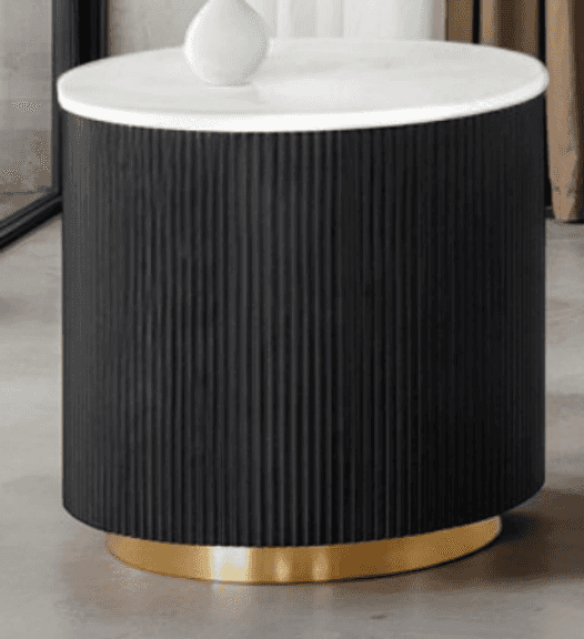 FURNITURE OF AMERICA ROUND END TABLE IN BOX - BLACK