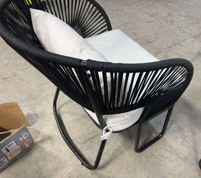 3PC ALL WEATHER PATIO SET - BLACK & WHITE