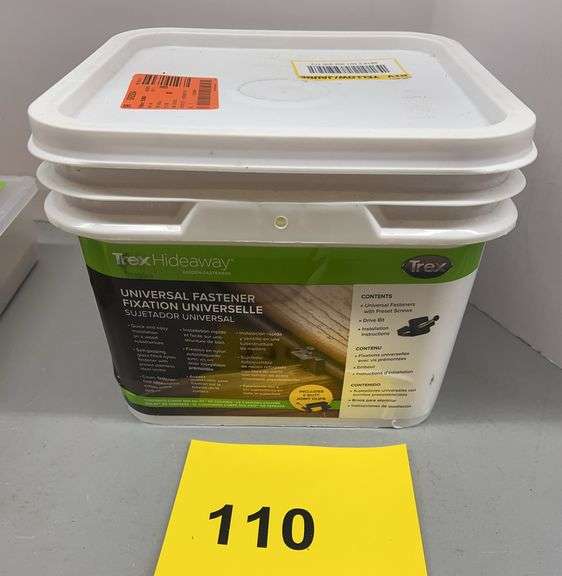 BUCKET OF TREX HIDEAWAY UNIVERSAL FASTENERS