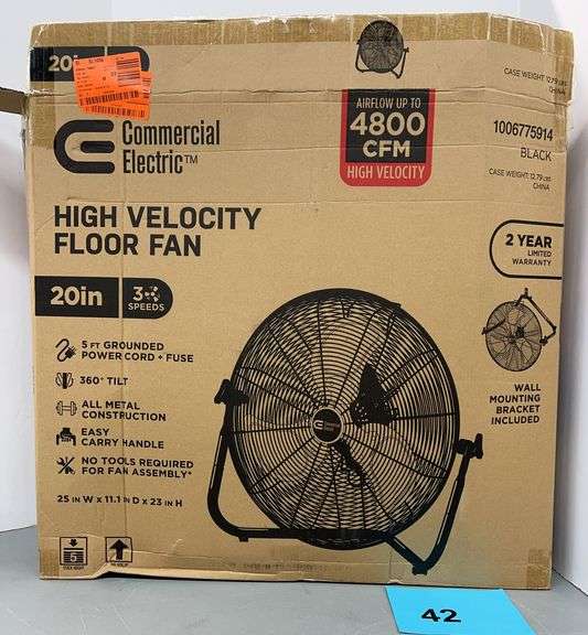 HIGH VELOCITY FLOOR FAN IN BOX