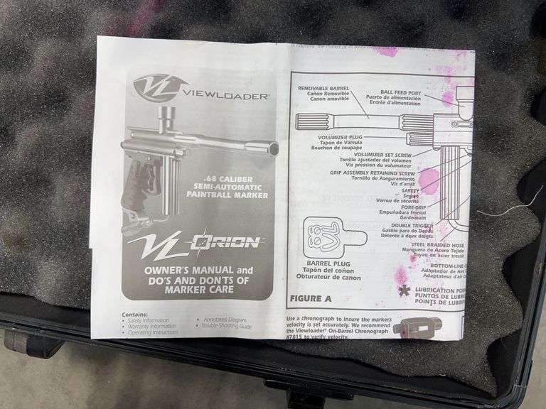 ORION VIEWLOADER .68 CALIBER SEMI AUTO PAINTBALL GUN IN CASE