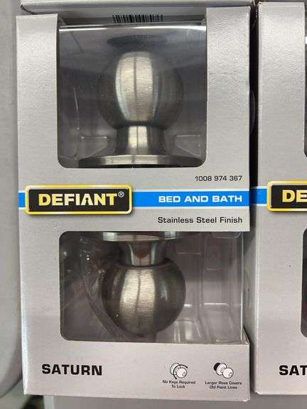 (4) DEFIANT SATURN BED & BATH DOOR HARDWARE SETS IN BOXES