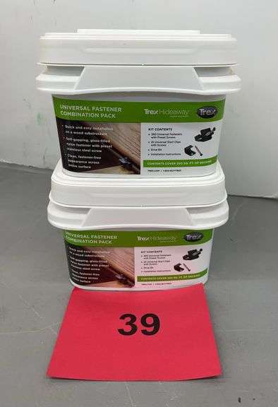 (2) BUCKETS OF TREX HIDEAWAY UNIVERSAL FASTENERS