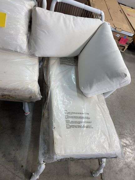 2PC PATIO LOVESEAT - GREY & WHITE