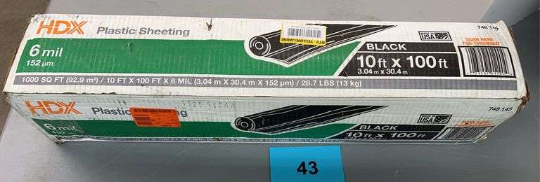 ROLL OF HDX PLASTIC SHEETING IN BOX - BLACK