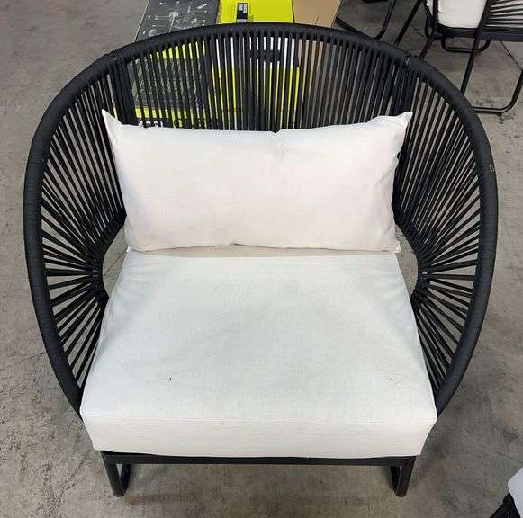 3PC ALL WEATHER PATIO SET - BLACK & WHITE