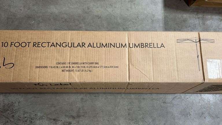 10FT RECTANGULAR ALUMINIUM UMBRELLA IN BOX