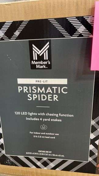 PRE LIT PRISMATIC SPIDER IN BOX