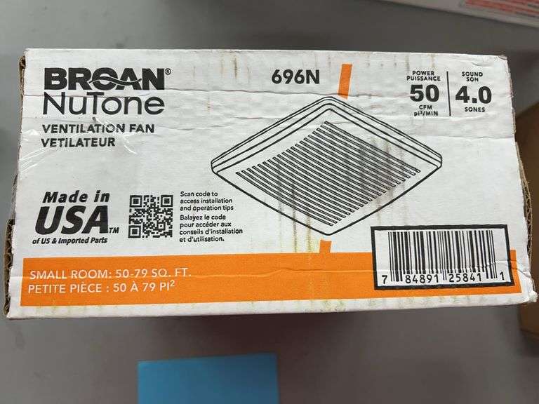 BROAN NUTONE VENTILATION FAN IN BOX