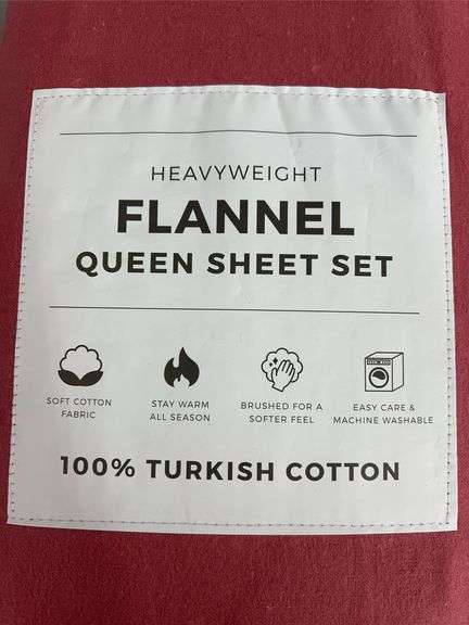 HEAVYWEIGHT FLANNEL QUEEN SHEET SET - PINK